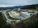 Trans Mountain Burnaby Terminal tank farm is seen in Burnaby, B.C., on Thursday, April 4, 2024.