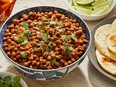 Curried brown chickpeas.