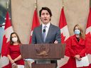 Prime Minister Justin Trudeau, centre, Deputy Prime Minister Chrystia Freeland, left, and Foreign Affairs Minister Melanie Joly make up Canada's