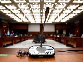 A room used by Parliamentary committees is seen in West Block on Parliament Hill in Ottawa, on Thursday, June 17, 2021.