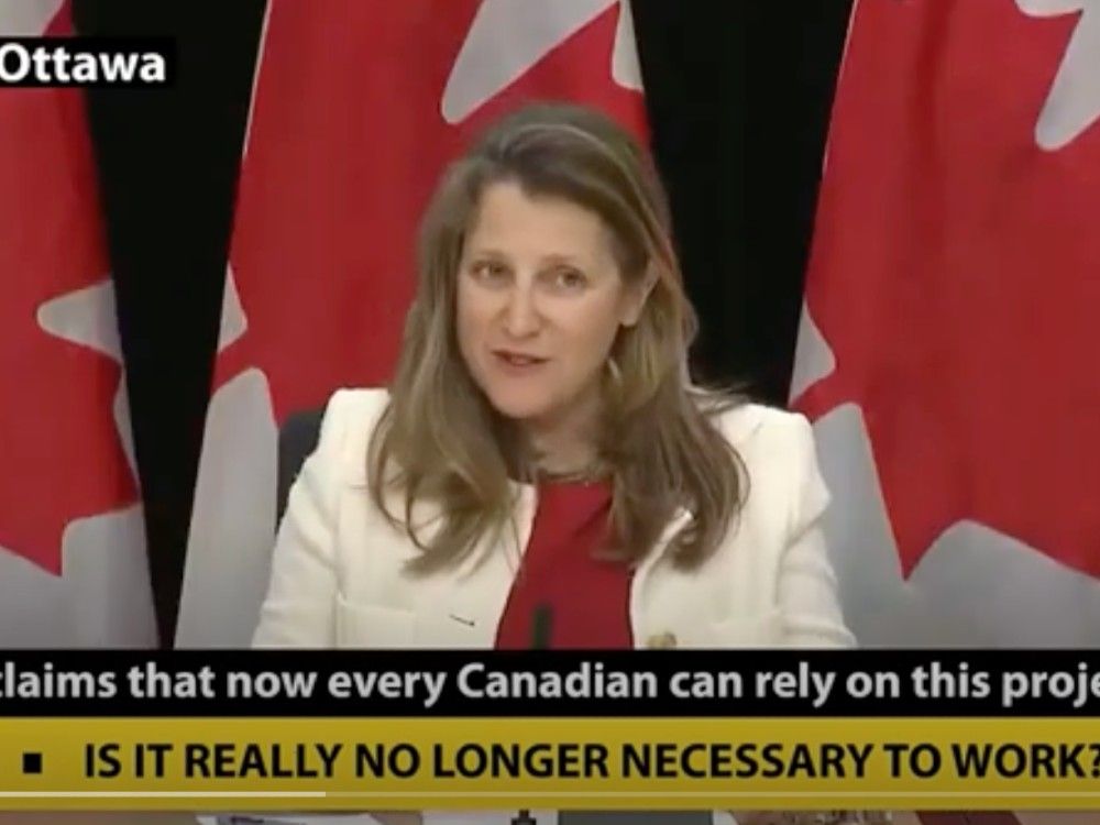 NextImg:Video of Chrystia Freeland asking Canadians to invest in an 'opportunity' is a deepfake
