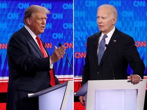 Donald Trump and Joe Biden debate.