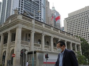 A pedestrian passes the Court of Final Appeal in Hong Kong