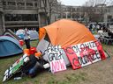 National Students for Justice in Palestine (SJP) has gained global attention for mobilizing encampments on university campuses including Montreal’s McGill University, above.
