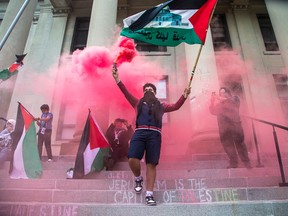 Protesters at University of Ottawa.