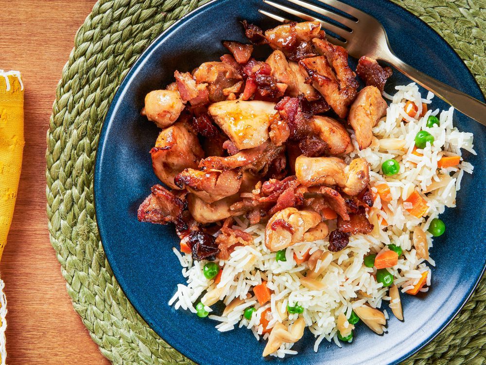 NextImg:Spicy air fryer chicken with bacon and dates is a breezy weeknight meal