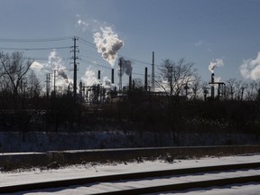 The owners of an Ontario plastics plant that's been emitting dangerous levels of the cancer-causing chemical benzene say they need more time to comply with federal rules. A petrochemical plant is seen in Sarnia, Ont., Wednesday, Jan. 26, 2022.