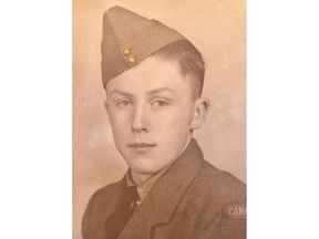 Joseph Vogelgesang poses in this 1944 family handout photo when he was 19-years-old. A statement from the Consulate General of France in Vancouver says Vogelgesang will be decorated as a Knight of the Legion of Honour to acknowledge his contribution and bravery in the liberation of France.