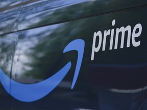 FILE - An Amazon Prime truck is seen on April 5, 2024, in Portland, Ore. Amazon hits a stock market valuation of $2 trillion for the first time on Wednesday, June 26, 2024.