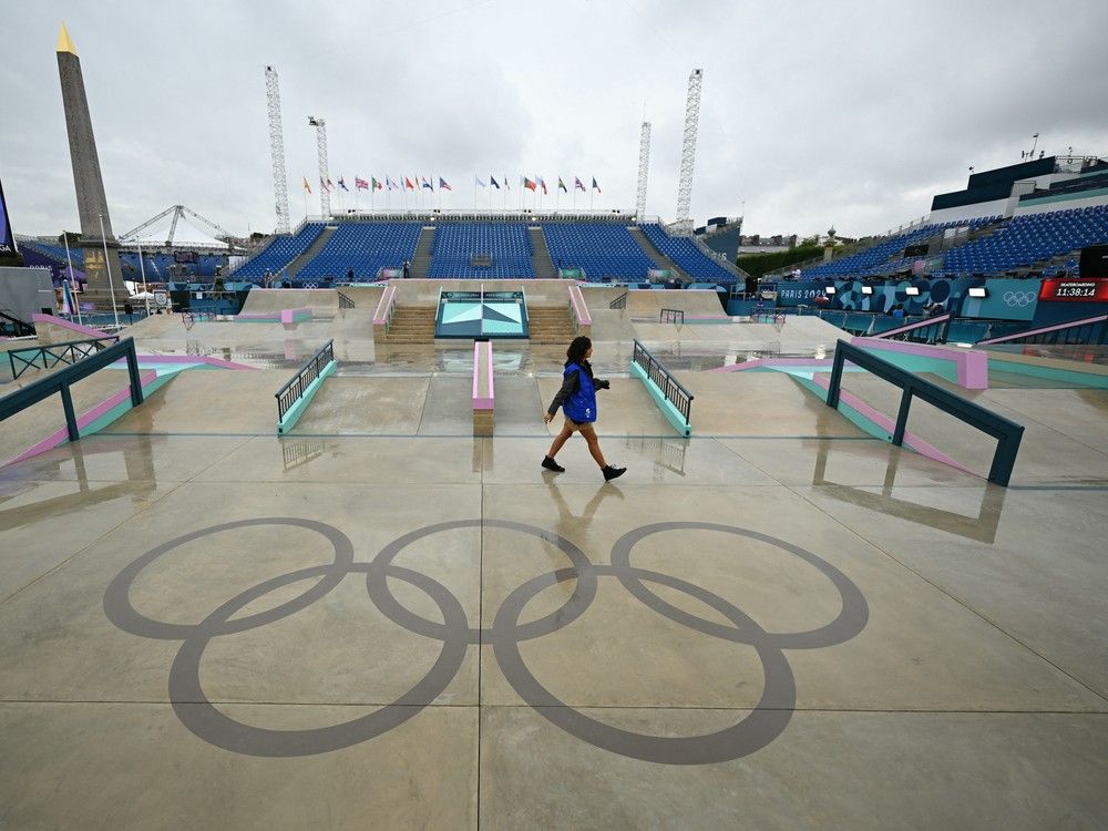 NextImg:Skateboarding is another casualty of Paris rain at these Olympics