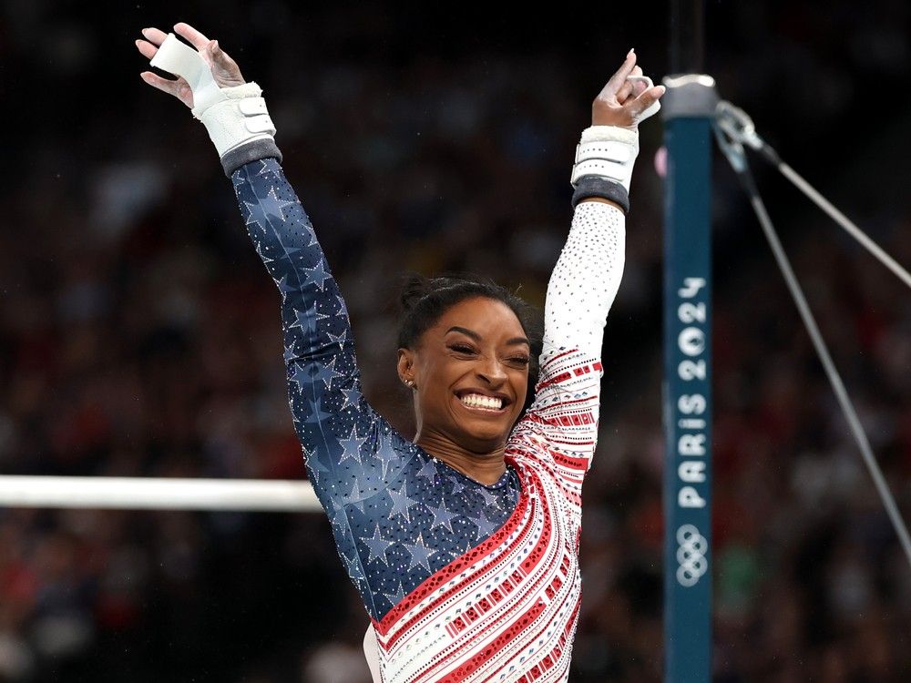 NextImg:Simone Biles steals the show as Canadians finish fifth in Olympic gymnastics team final