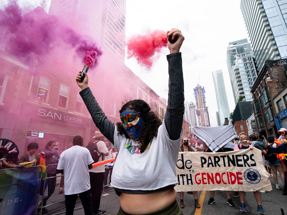 NextImg:About 30 anti-Israel protesters shut down Canada’s largest pride celebration