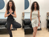 Left: Align Cropped Cami Tank Top, Dance Studio Relaxed-Fit Mid-Rise Cargo Pant. Right: Wunder Train High-Rise Ribbed Tight, Scuba High-Rise Short.