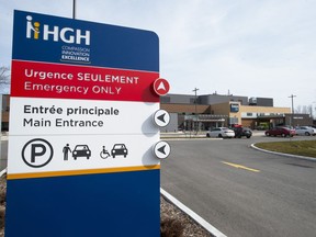 An eastern Ontario doctor accused of killing four people has been acquitted on all charges at the request of the Crown. The Hawkesbury Hospital is seen in Hawkesbury, Ont., on March 30, 2021.