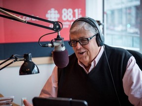 Former CBC radio journalist and personality Rick Cluff, who was the longtime host of The Early Edition morning show in Vancouver, has died at the age of 74. Cluff is seen in a radio studio in an undated handout photo.