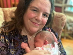 Sarah Lilleyman with her newborn