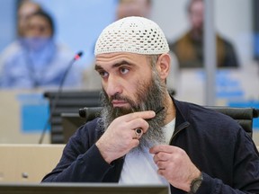 FILE - Zaniar Matapour appears in court in Oslo, Norway, March 12, 2024. A verdict is expected Thursday, July 4, in case of the Iranian-born Norwegian man who is charged with terrorism for the 2022 deadly shooting at an Oslo LGBTQ Pride festival.
