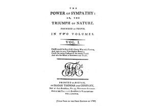 This image released by Penguin Classics shows the title page of the first edition of the 1789 book "The Power of Sympathy" by William Hill Brown. (Penguin Classics via AP)