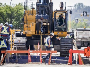 Crews continue to work to repair a major water main break and five other weak spots in Calgary, Saturday, June 22, 2024. Indoor water use can return to normal in Calgary and its surrounding communities.THE CANADIAN PRESS/Jeff McIntosh