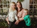 Carly Walsh with her children Madison (left) and Hunter are pictured in this 2020 family photo taken in Windsor. Photo courtesy of Sarah Ann Photography.