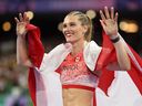 Bronze medalist Alysha Newman of Team Canada after competing during the Women's Pole Vault Final at the Olympic Games Paris 2024.