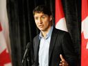 Prime Minister Justin Trudeau speaks to reporters at the federal ministers cabinet retreat in Halifax, on Monday, Aug. 26, 2024.