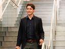 Prime Minister Justin Trudeau arrives to the Sunday evening cabinet retreat dinner at the Halifax Convention Centre on Sunday Aug. 25, 2024.