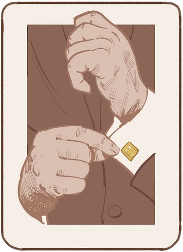 Illustration of Jack of Diamonds cufflinks
