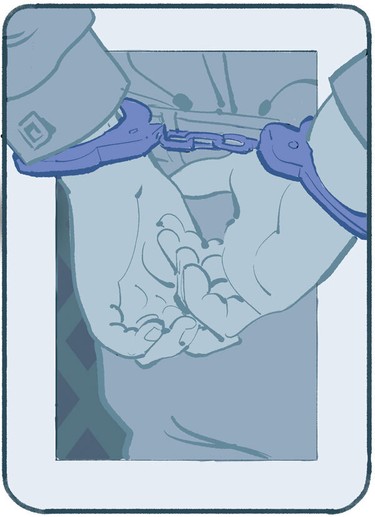 Illustration of being arrested for Jack of Diamonds
