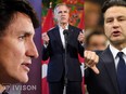 Justin Trudeau, Mark Carney and Pierre Poilievre.