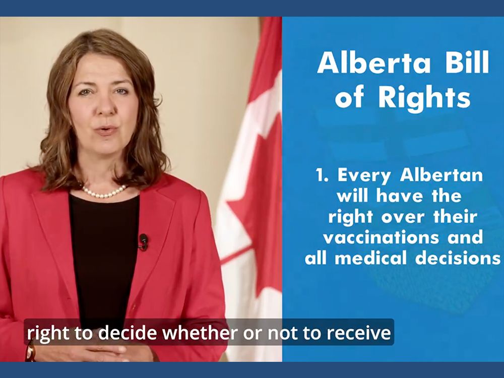 NextImg:Danielle Smith announces details of planned Alberta Bill of Rights that includes vaccine choice, gun ownership