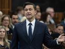 Conservative Leader Pierre Poilievre rises during Question Period, in Ottawa, Monday, Sept. 16, 2024.