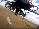 A Russian drone drops an explosive over an undisclosed location in Ukraine, on Sept. 24.