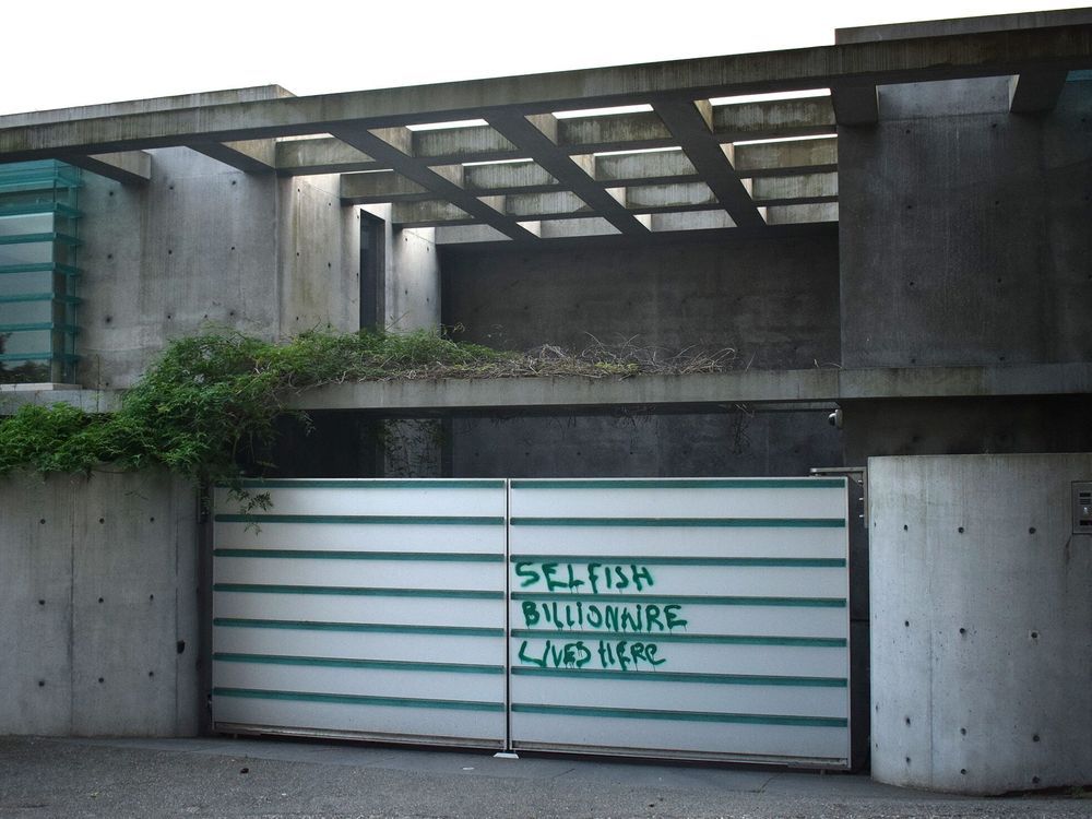 NextImg:'Selfish billionaire lives here': Lululemon founder’s $60M home in Vancouver defaced after election sign went up