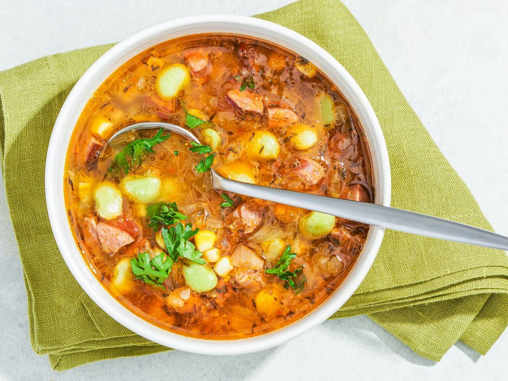 NextImg:Fall in love with lima beans in this corn and andouille soup