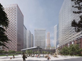 Brampton’s Bramrose Square would replace existing low-rise retail with 15 towers ranging from 24 to 68 storeys. To be released in seven stages, it would include 6,629 residential units.