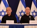 Israeli Prime Minister Benjamin Netanyahu, left, and former defence minister Yoav Gallant.