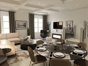 Suites come with prefinished hardwood floors and nine-foot ceilings.