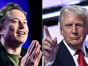 The idea that Elon Musk, left, could play a direct role in Donald Trump's administration as a cost-cutting czar is fuelling speculation.