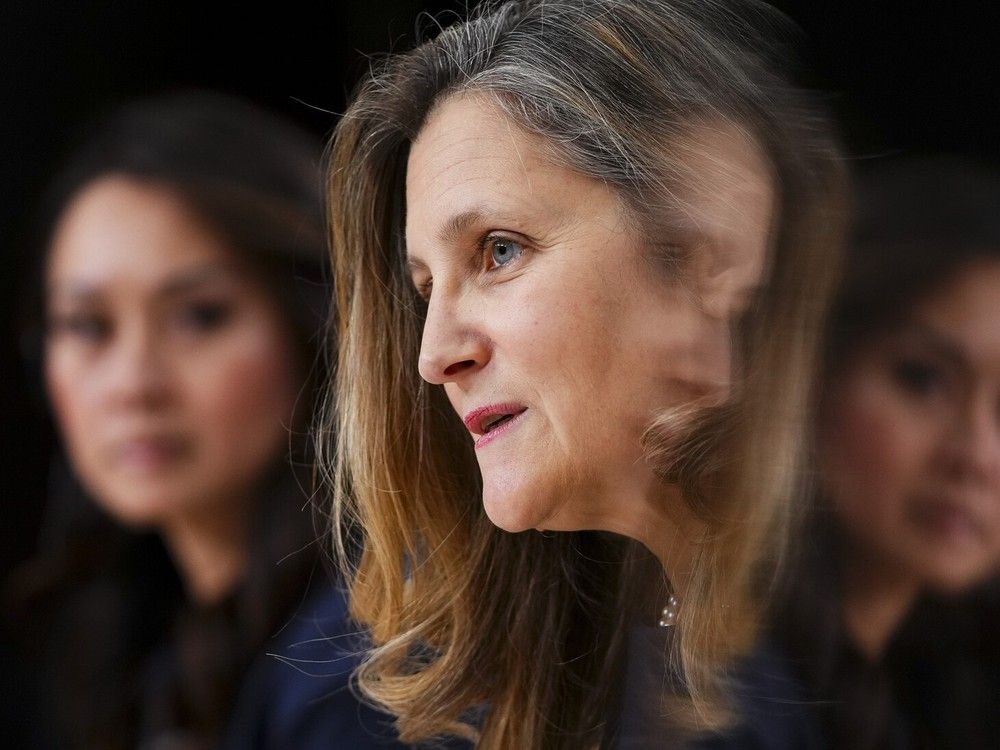 NextImg:Tackling the vibe-cession, vibe-crisis, vibe-crime-wave: The imagined thoughts of Chrystia Freeland