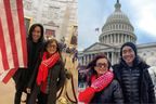 Antony Vo and his mother, Annie Vo, pictured inside and outside the U.S. Capitol building in Washington, D.C., on Jan. 6, 2021.