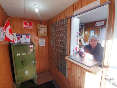 Maureen Fitzmaurice Jacobson is postmistress of Canada's smallest post office, in Plato, Saskatchewan, population 3.