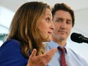 Prime Minister Justin Trudeau and former finance minister Chrystia Freeland.