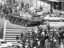 A South Korean army tank patrols the streets of Seoul on Oct. 27, 1979, after martial law was declared following the assassination of president Park Chung-Hee. Derek H. Burney was Canada's ambassador in Seoul at the time.
