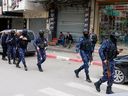 Palestinian security forces at the West Bank city of Jenin on December 21, 2024.