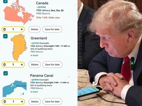 Eric Trump posts image of Donald Trump “ordering” Canada on Amazon Eric Trump posts image of Donald Trump “ordering” Canada on Amazon