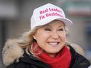 Ontario Liberal Leader Bonnie Crombie arrives to speak to the media during a campaign stop outside the Barrie Primary Care Campus in Barrie, Ont., on Wednesday, January 29, 2025. THE CANADIAN PRESS/Nathan Denette