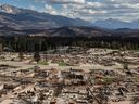 A wildfire-devastated neighbourhood in Jasper, Alta., on Aug. 19, 2024.