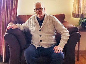 Rick Eaton, at his home in Gananoque, Ont., one day after leaving hospital with a pacemaker.