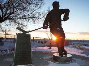 The Gordie Howe statue — elbow up — at the SaskTel Centre in Saskatoon, which is rife with tributes to Mr. Hockey, who hailed from Floral, about 30 kilometres south of the city.